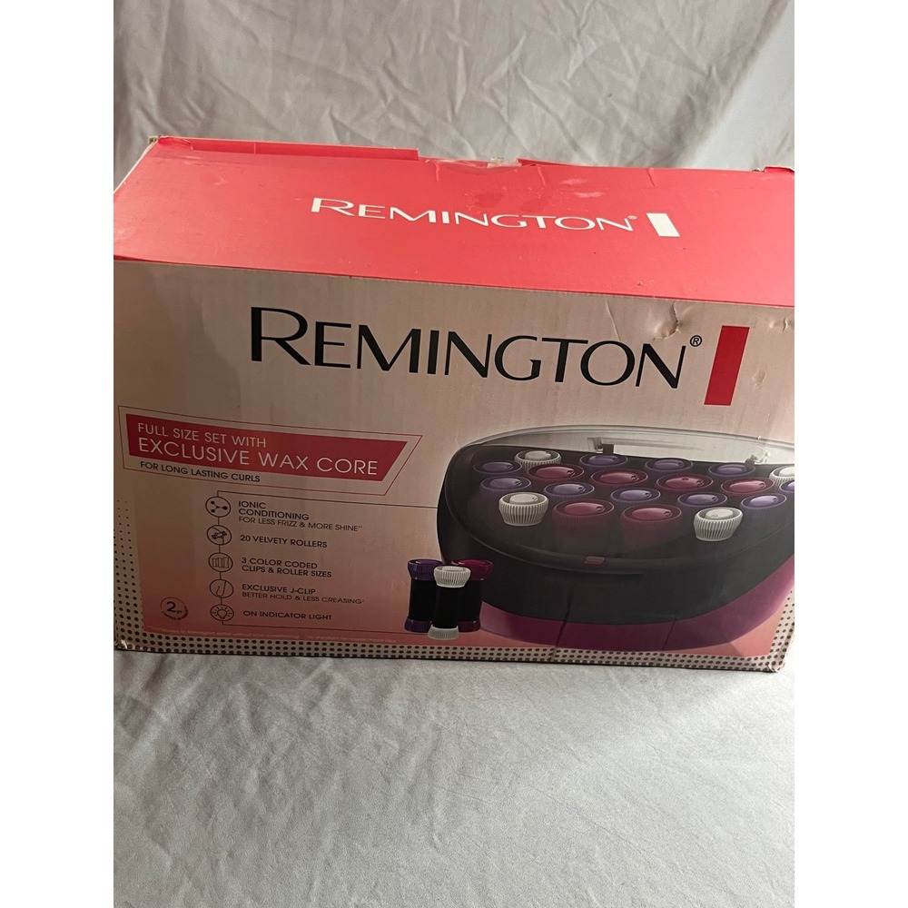 Remington Hair Setter Wax Core Hot Rollers Purple 20pc Ionic Conditioning